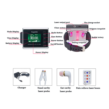 Portable Home Use Low Level Laser Therapy Wrist Watch for Hypertension Treatment